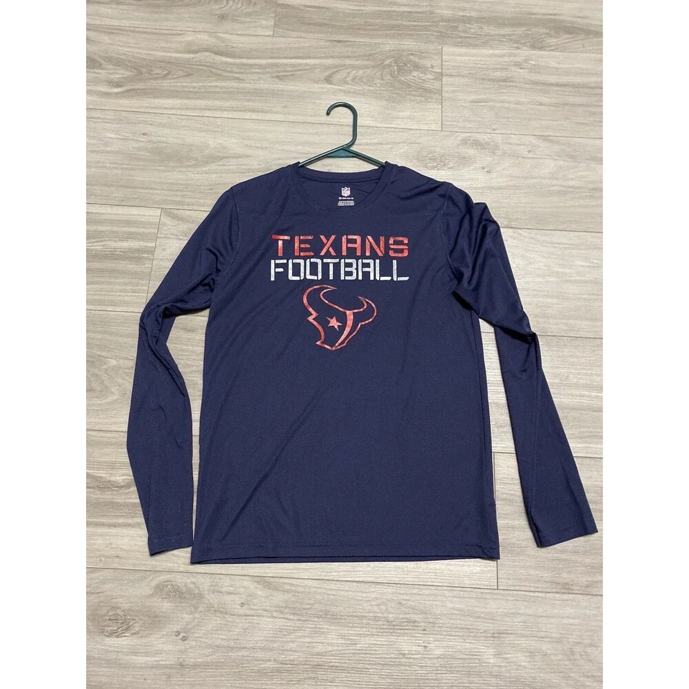 Houston Texans Shirt Women’s X-Large Blue Long Sleeve Nike Crew Neck NFL